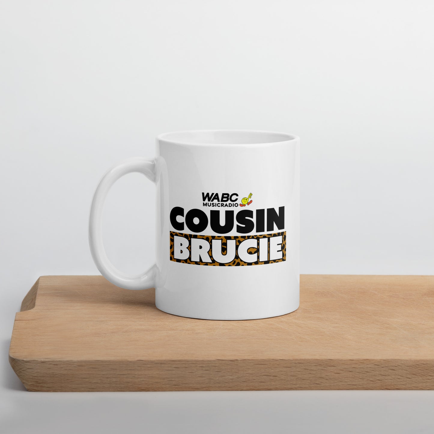 Cousin Brucie White glossy mug - New Design!