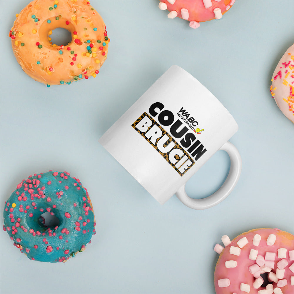 Cousin Brucie White glossy mug - New Design!