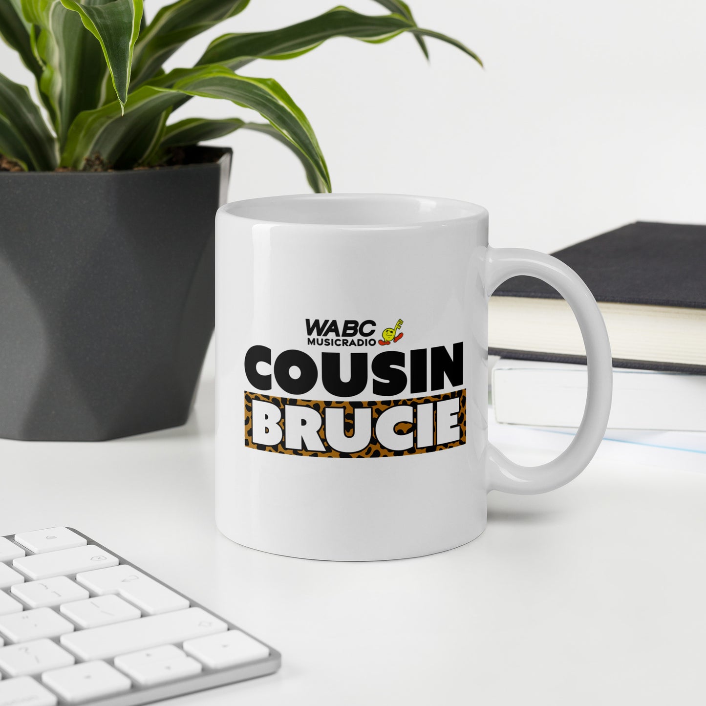 Cousin Brucie White glossy mug - New Design!
