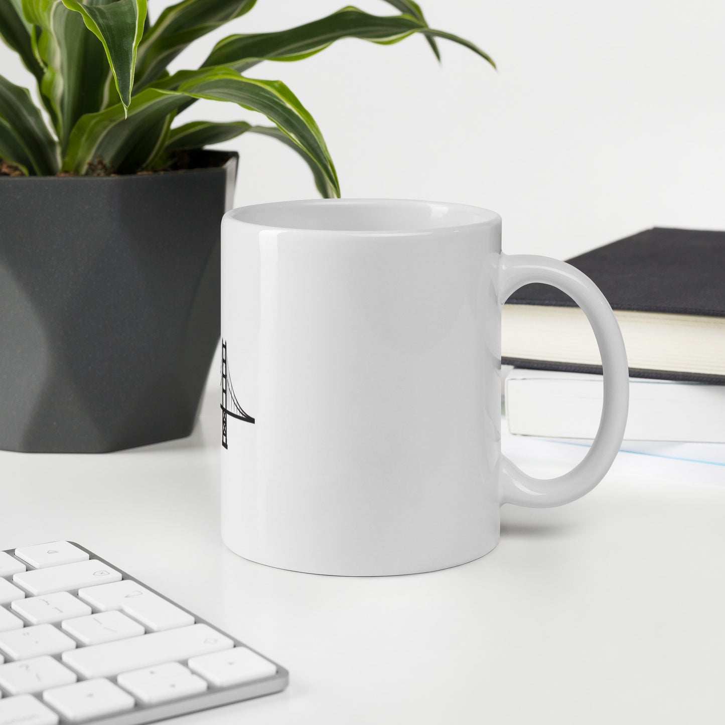 JC Here White glossy mug
