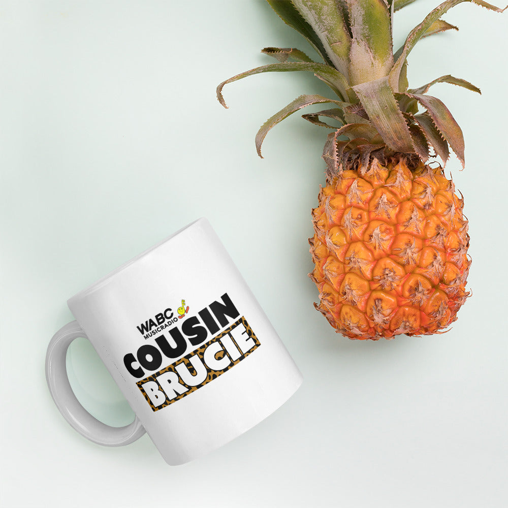 Cousin Brucie White glossy mug - New Design!