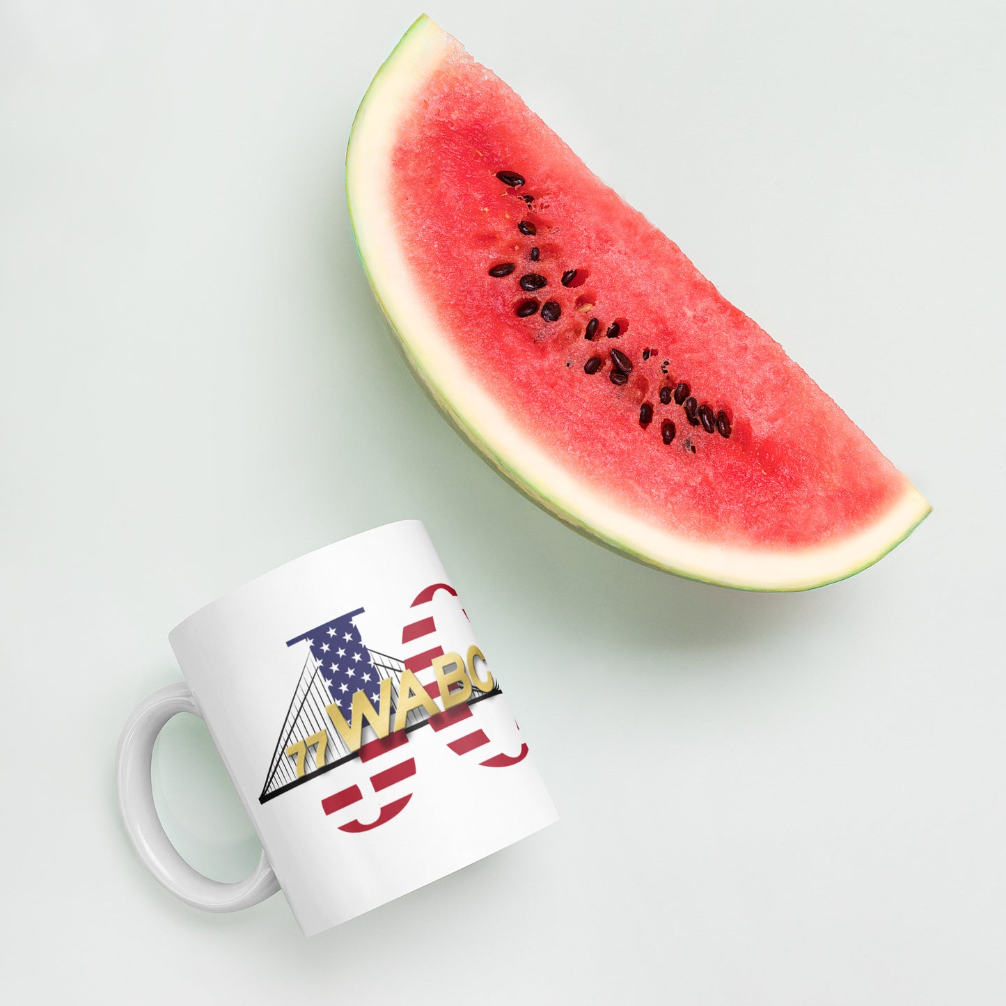 JC Here White glossy mug