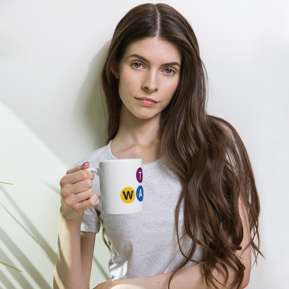 Subway Letters White glossy mug