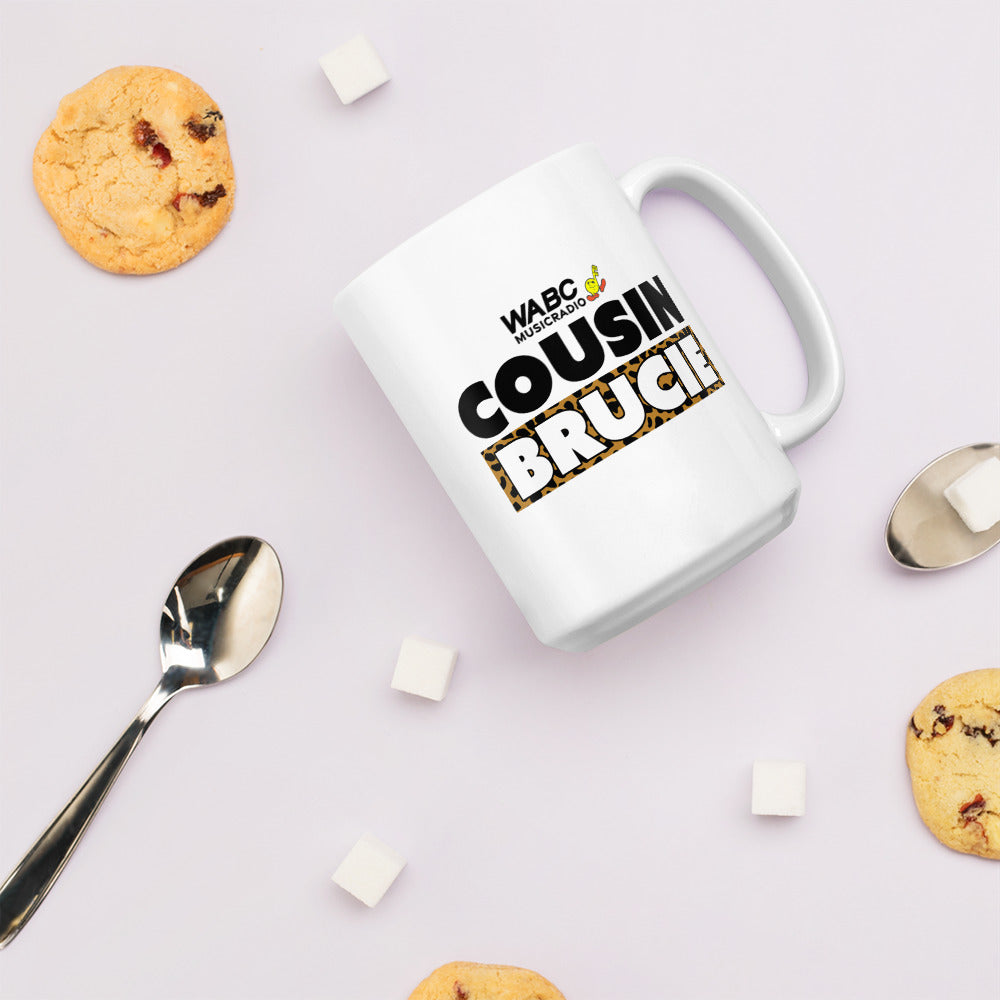 Cousin Brucie White glossy mug - New Design!