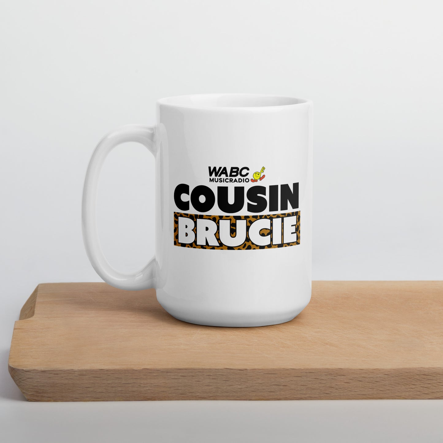 Cousin Brucie White glossy mug - New Design!