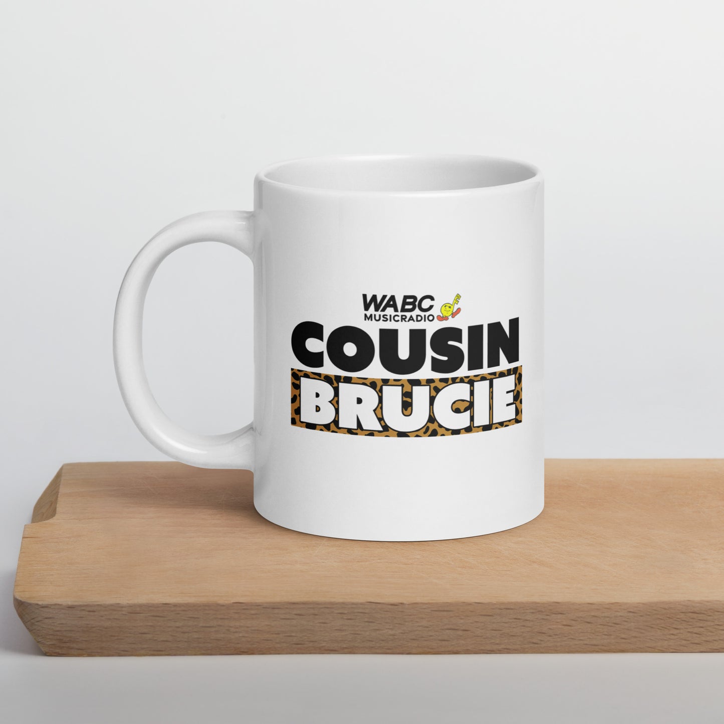Cousin Brucie White glossy mug - New Design!