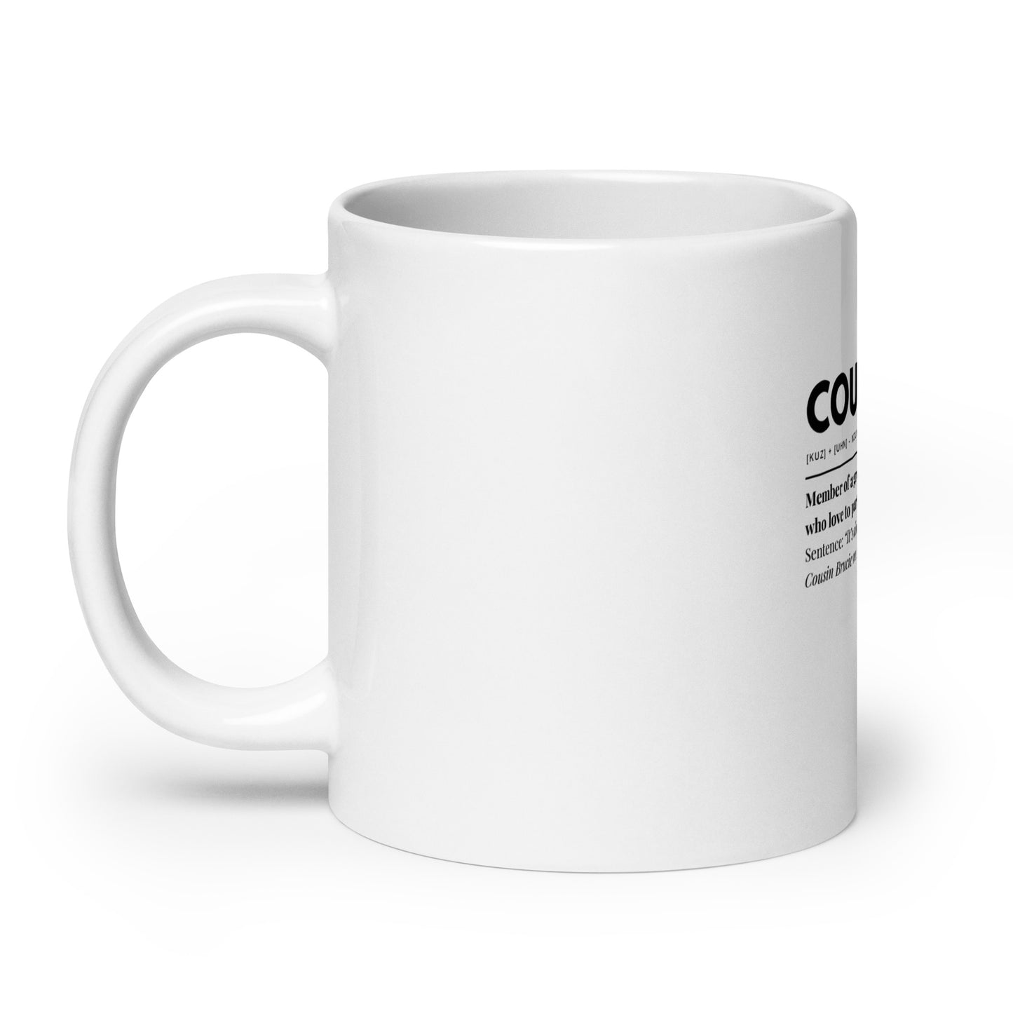 Cousin Crew White glossy mug