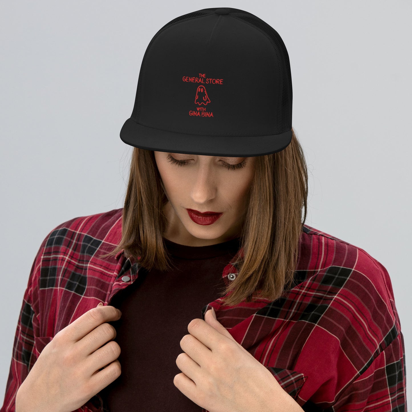 The General Store Ghost Embroidered Adjustable Trucker Cap
