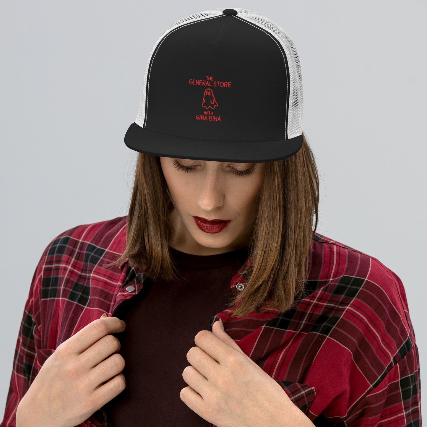 The General Store Ghost Embroidered Adjustable Trucker Cap