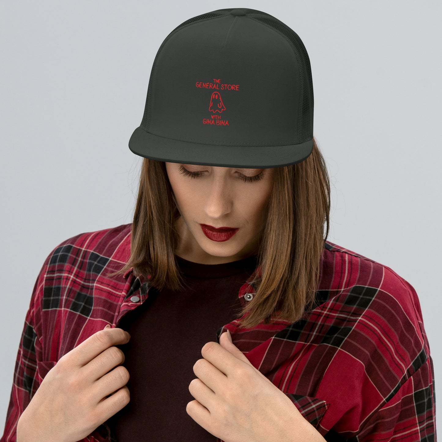The General Store Ghost Embroidered Adjustable Trucker Cap