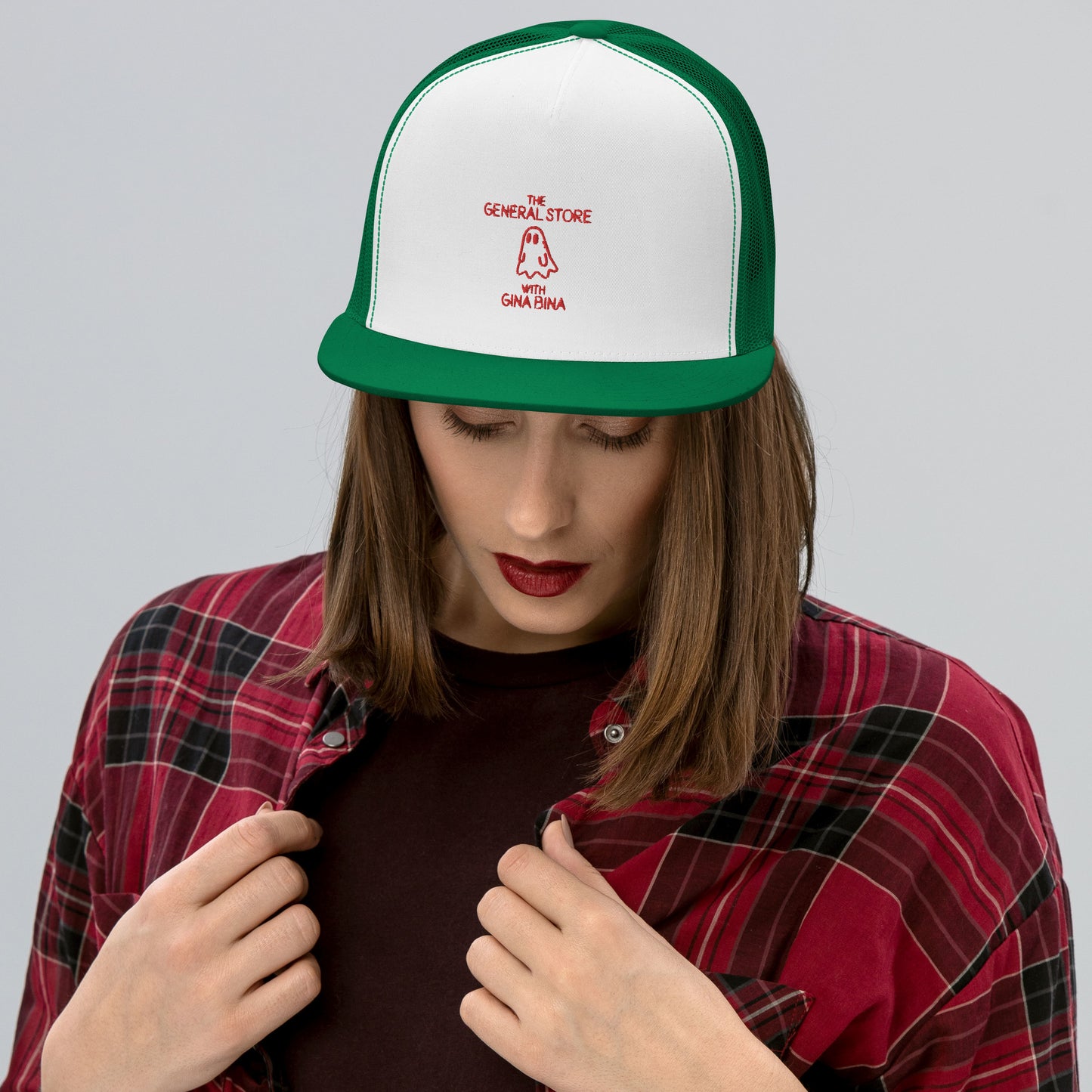The General Store Ghost Embroidered Adjustable Trucker Cap