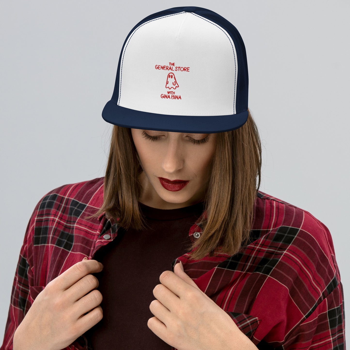 The General Store Ghost Embroidered Adjustable Trucker Cap