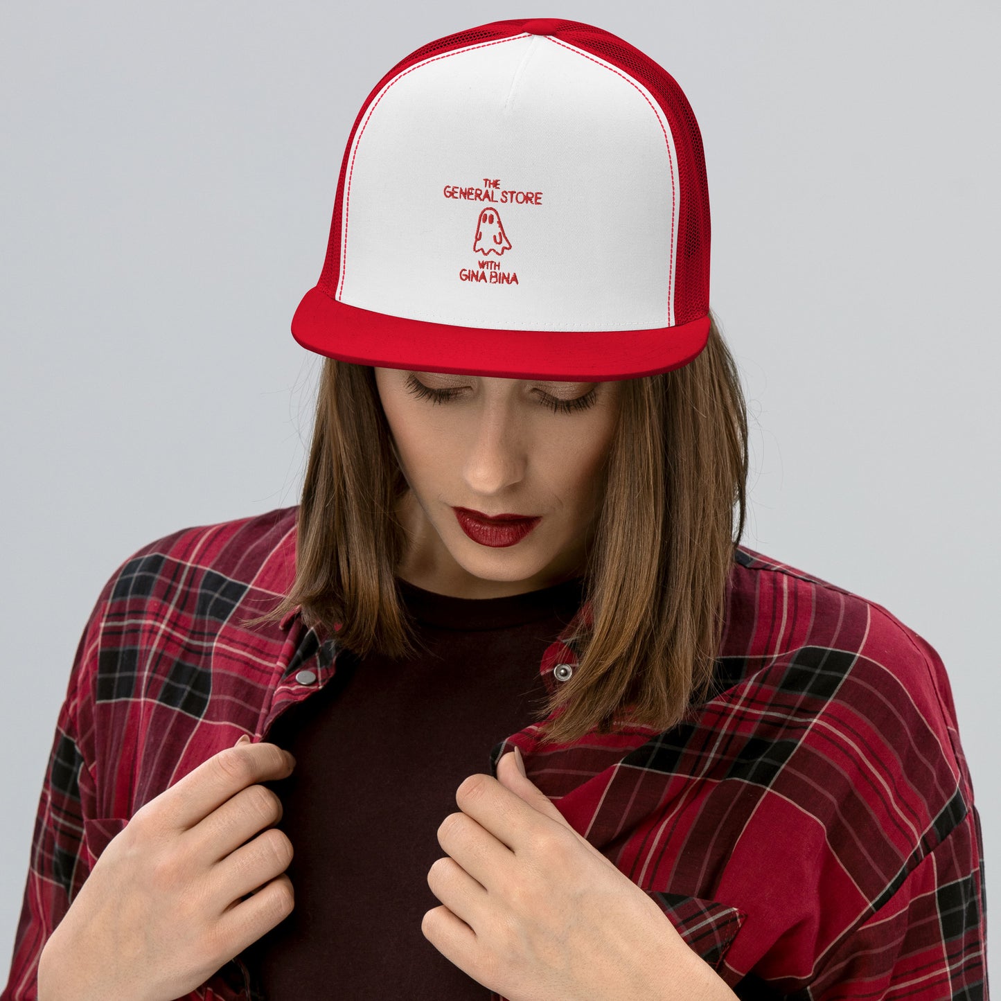 The General Store Ghost Embroidered Adjustable Trucker Cap