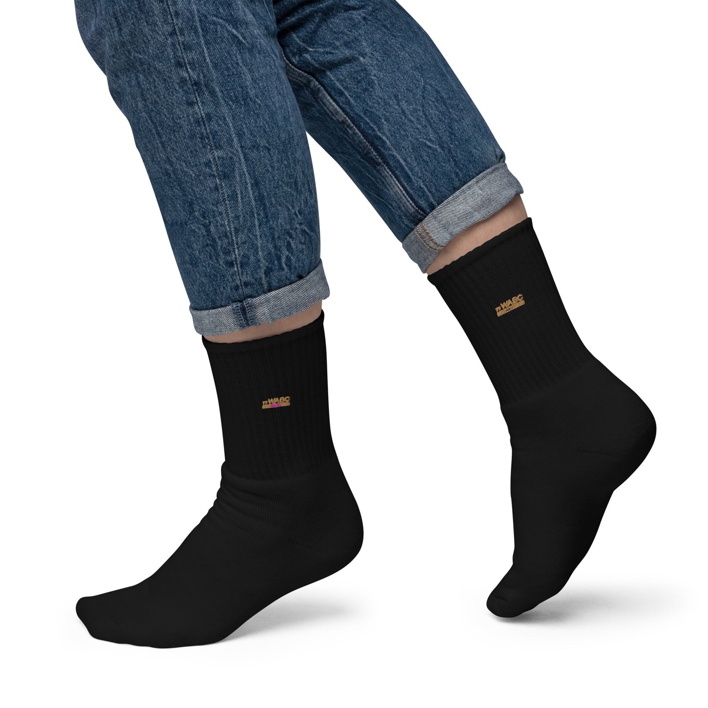 77WABC Embroidered Unisex Cotton Socks