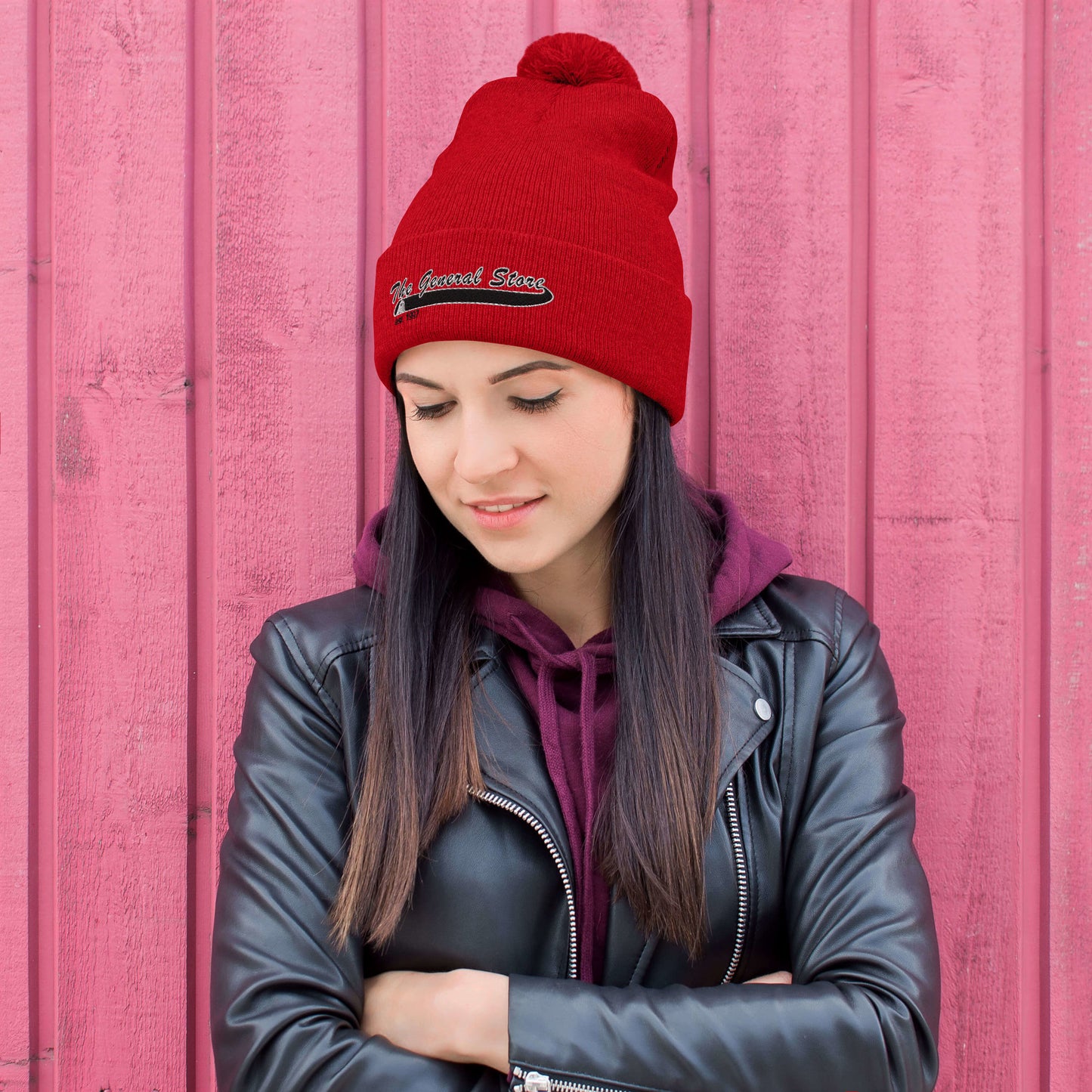 The General Store Embroidered Pom-Pom Beanie
