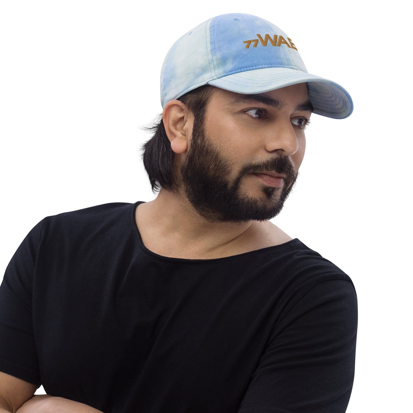 77WABC Embroidered Adjustable Tie dye hat