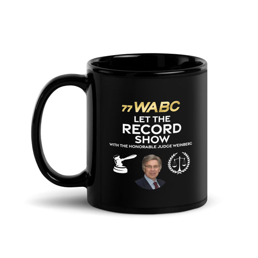 Let The Record Show Black Glossy Mug