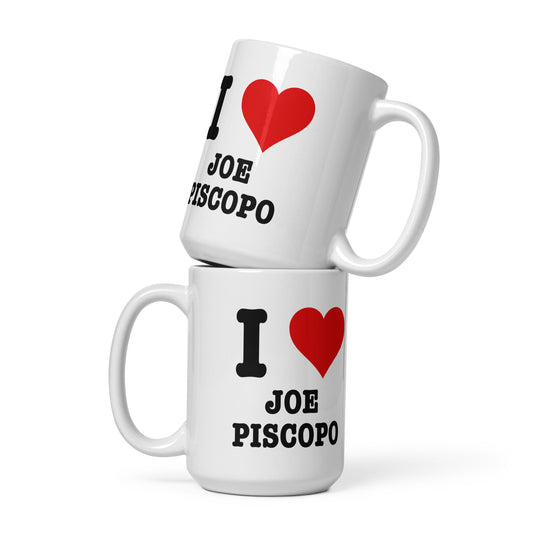 I Love Piscopo White glossy mug