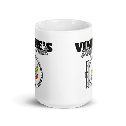 Vinnie's Vinyl White glossy mug