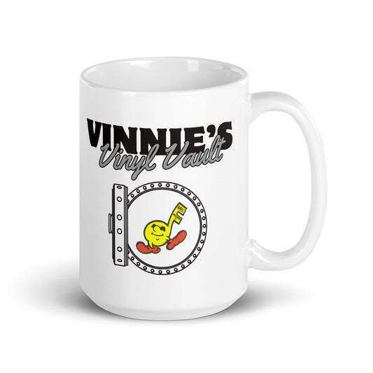 Vinnie's Vinyl White glossy mug