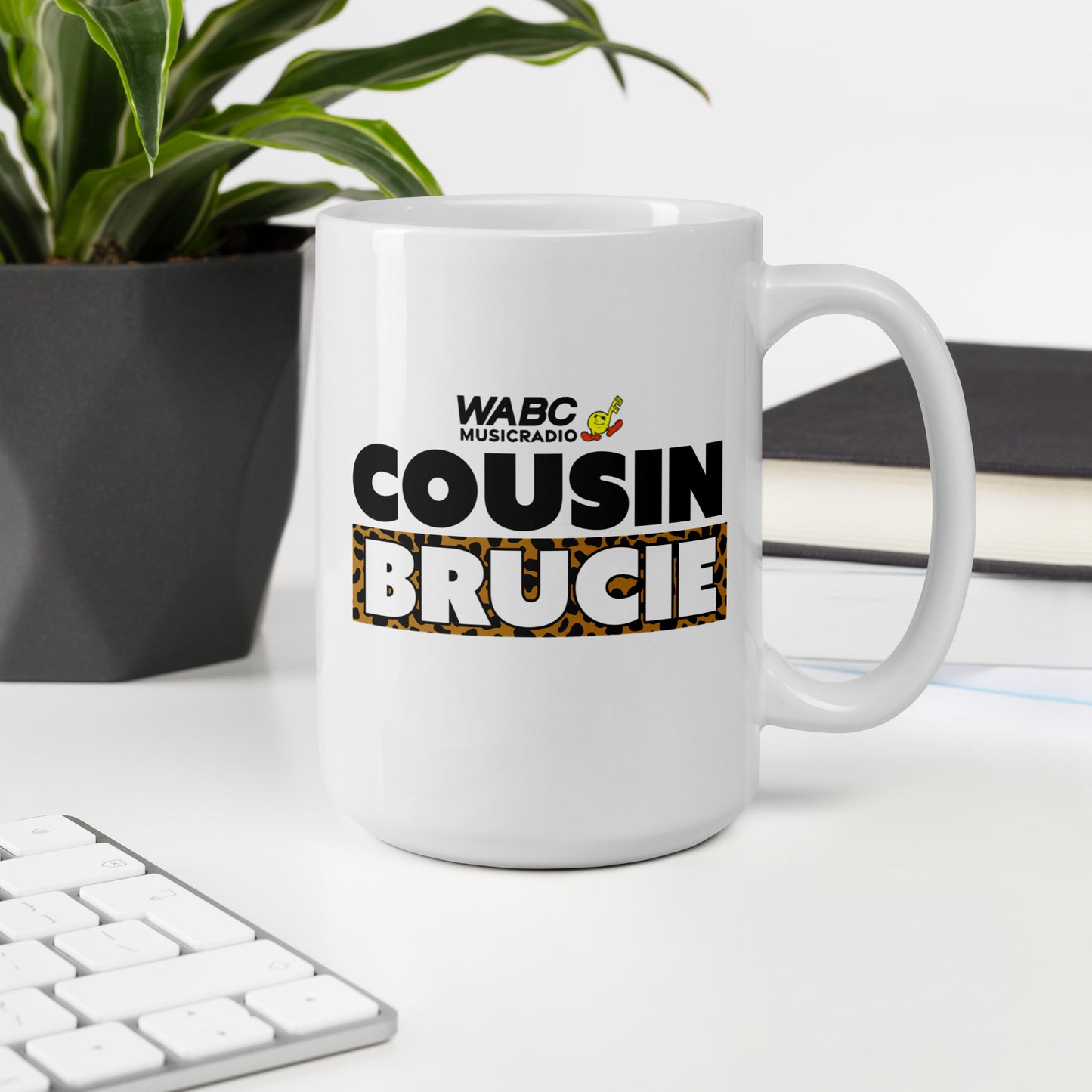 Cousin Brucie White glossy mug - New Design!