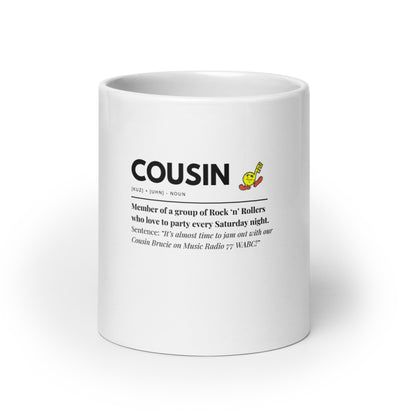 Cousin Crew White glossy mug