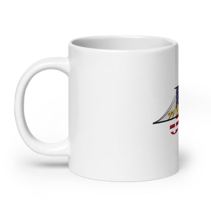 JC White glossy mug