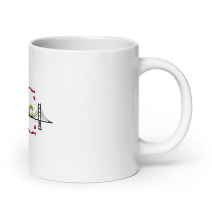 JC White glossy mug