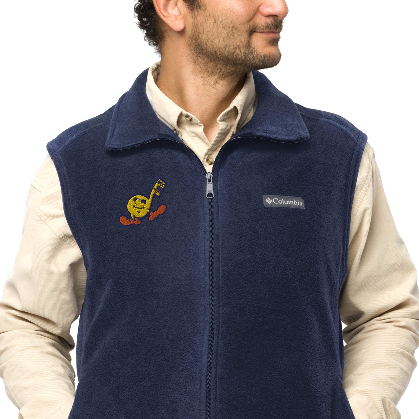 Embroidered Unisex WABC Music Radio Columbia fleece vest