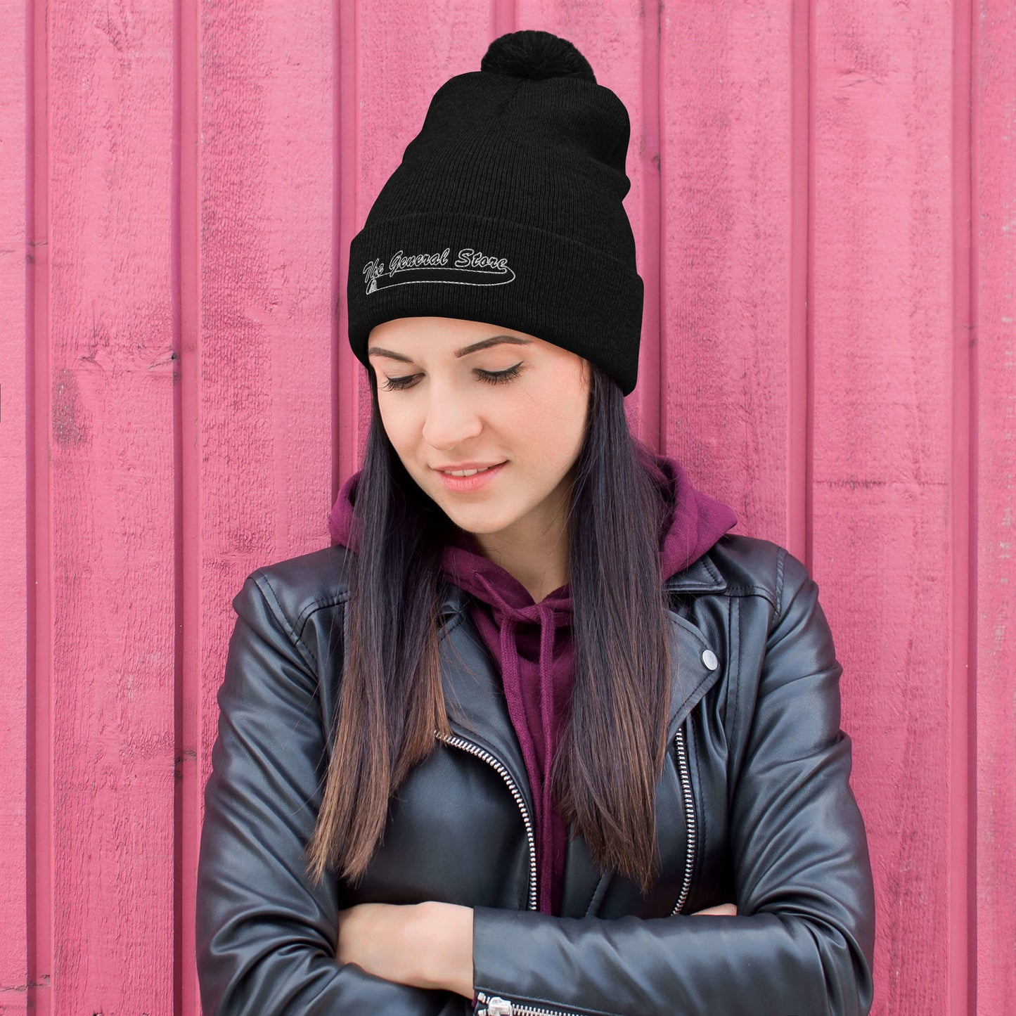 The General Store Embroidered Pom-Pom Beanie