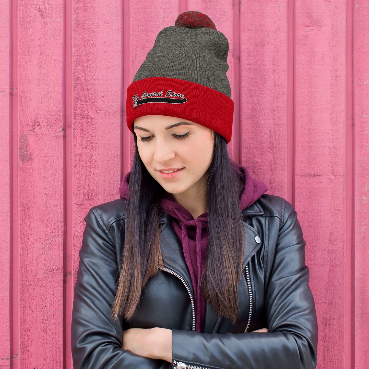 The General Store Embroidered Pom-Pom Beanie