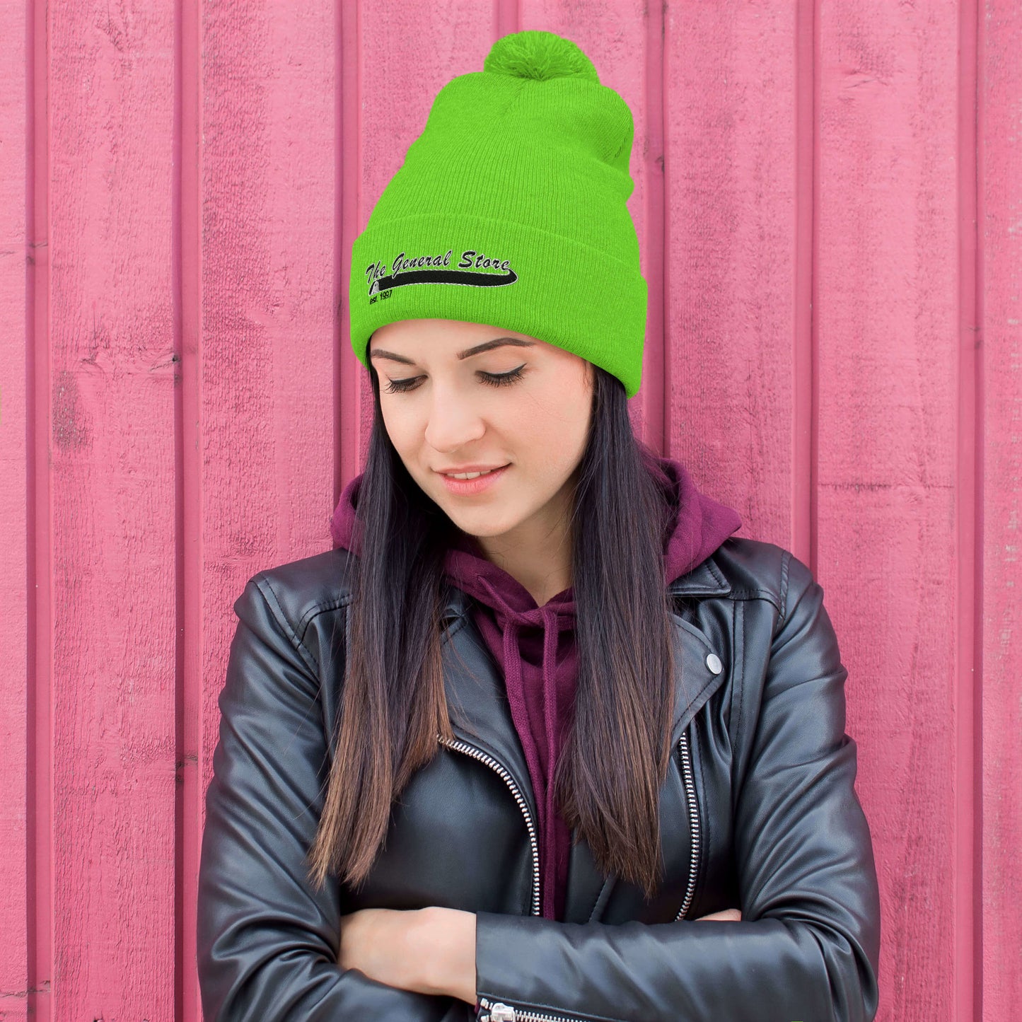 The General Store Embroidered Pom-Pom Beanie