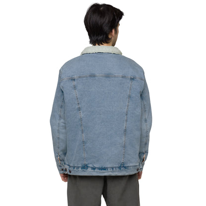 Music Radio Embroidered Unisex denim sherpa jacket